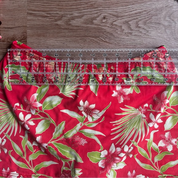 Beach bay Salmon pink & green tankini floral set gold detail & side ties size 8 - Picture 13 of 16